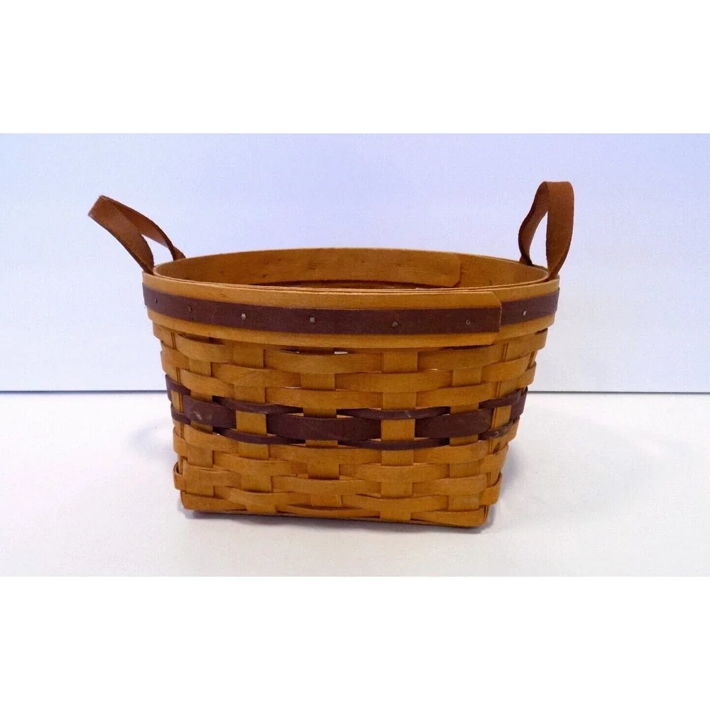 May Series Petunia Basket w/ Plastic Protector 1997 Longaberger - Purple Slats